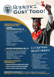 GUST-Togo : Devenez étudiant et accédez à des bourses exclusives
